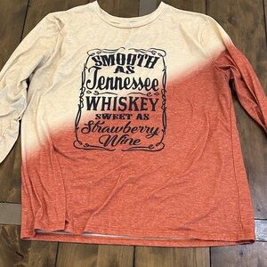 Smooth as Tennessee Whiskey Long Sleeve Tee - Red and Cream